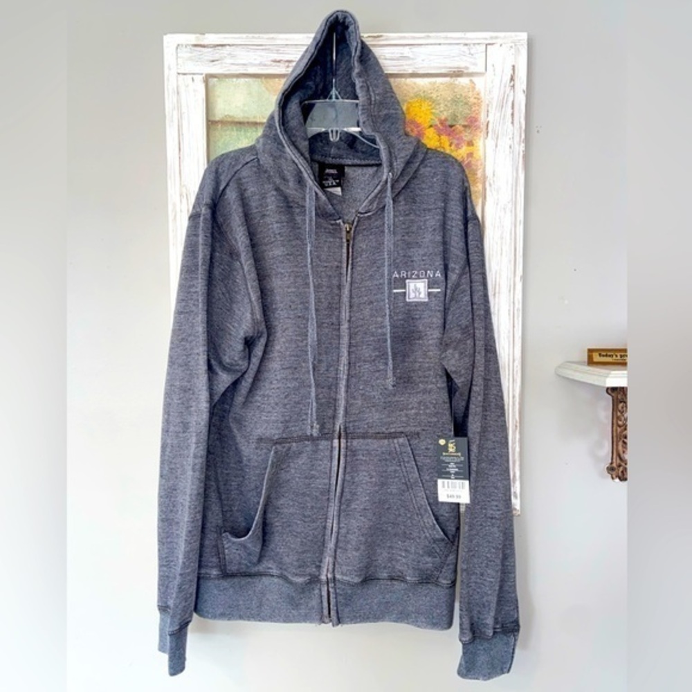 NEW Full Zip Jacket Hooded Gray Isaac’s Designs Arizona XL Retails $50 Pockets